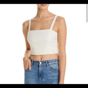 french connection straight white crop top tank